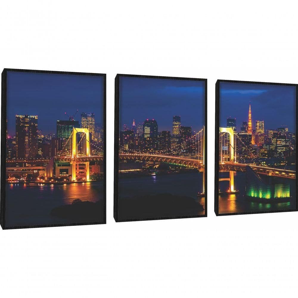 Quadro Decorativo Cidade Com Moldura Preto
