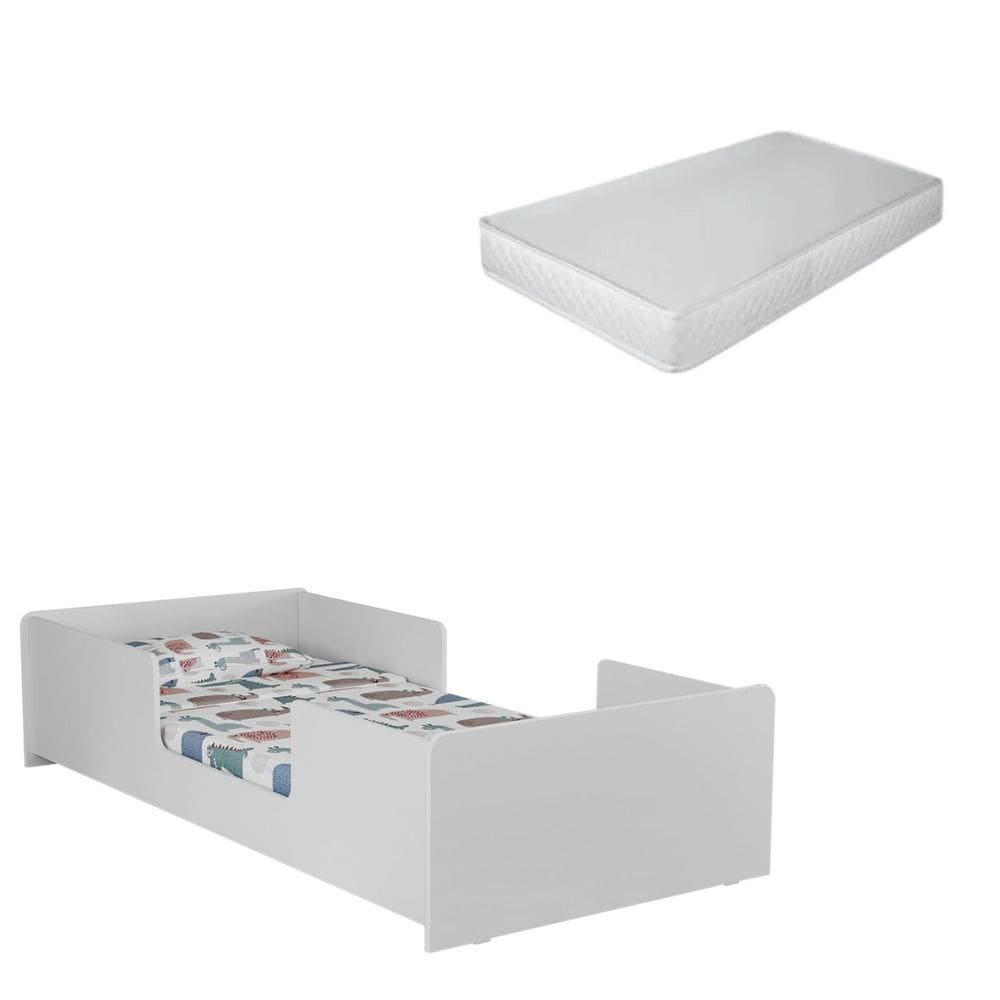Cama Montessoriana Solteiro Com Proteção e Abertura Lateral Com Colchão