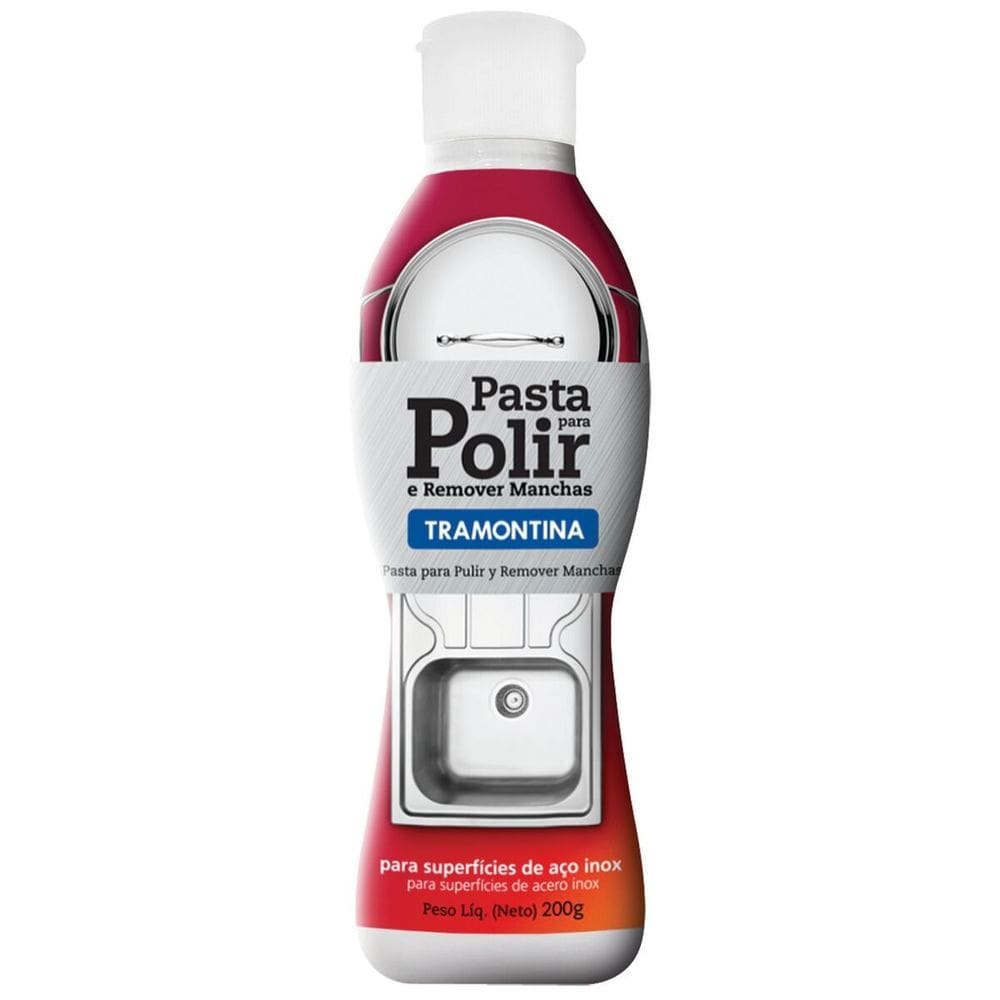 Pasta para Polir e Remover Manchas 200g em Aço Inox Panelas Chaleiras Fogões Tramontina