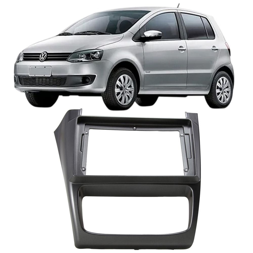 Moldura 9 Polegadas Fox 2014 à 2022 Grafite Painel Central Multimidia