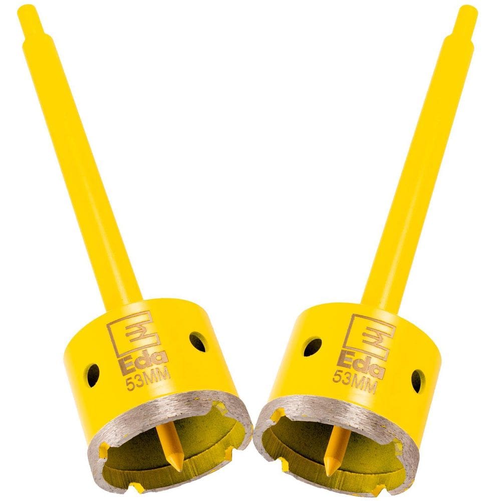 Kit 2 Serra Copo Diamantada 53Mm Com Haste Pino