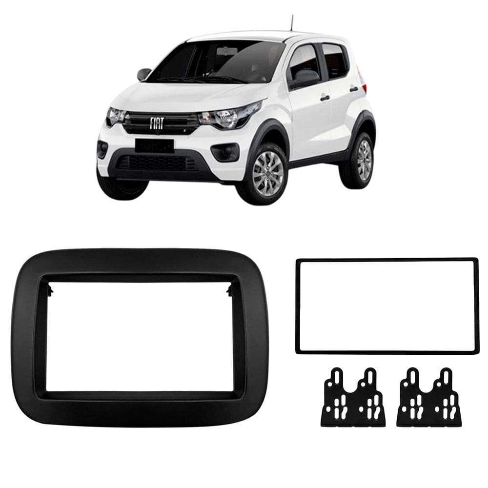 Moldura 2 Din Mobi 2016 à 2025 Preto Emborrachado Painel Mp5 Som Central Dvd Expex Novum Epx Ft-548