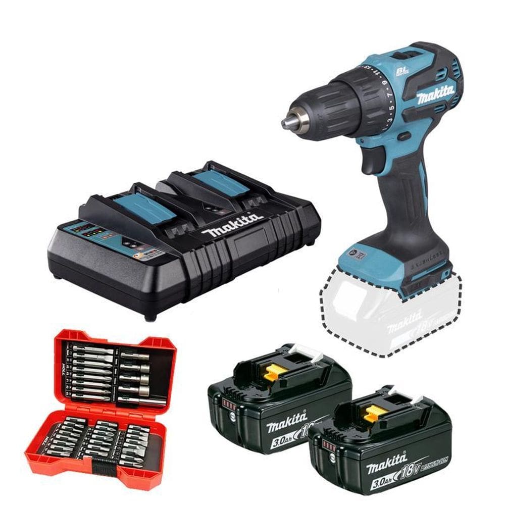 Parafusadeira Makita 18V Dhp490Z + 2Bat 3A Carreg Duplo 127