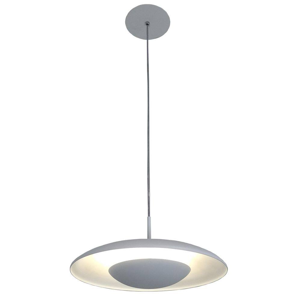 Luminária Pendente Branco Fosco Sala Mesa Luxo 38X200cm 3XG9