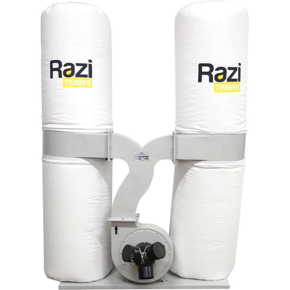 Coletor de Pó Razi 3cv Industrial 307 Litros, 3 Entradas 100mm, 40m³/min Com Rodízios e 2 Reservatórios