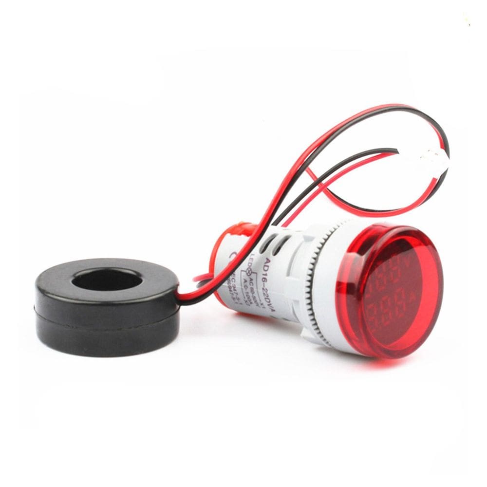 Voltimetro E Amperimetro 22Mm 60-500 Vac Vermelho Ad16-22Dva
