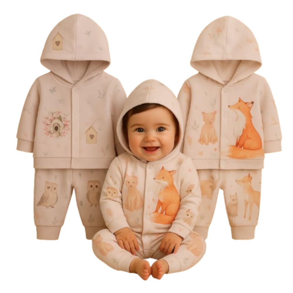 Kit 2 Conjuntos Infantil Roupa Bebê  Inverno Estampa Digital