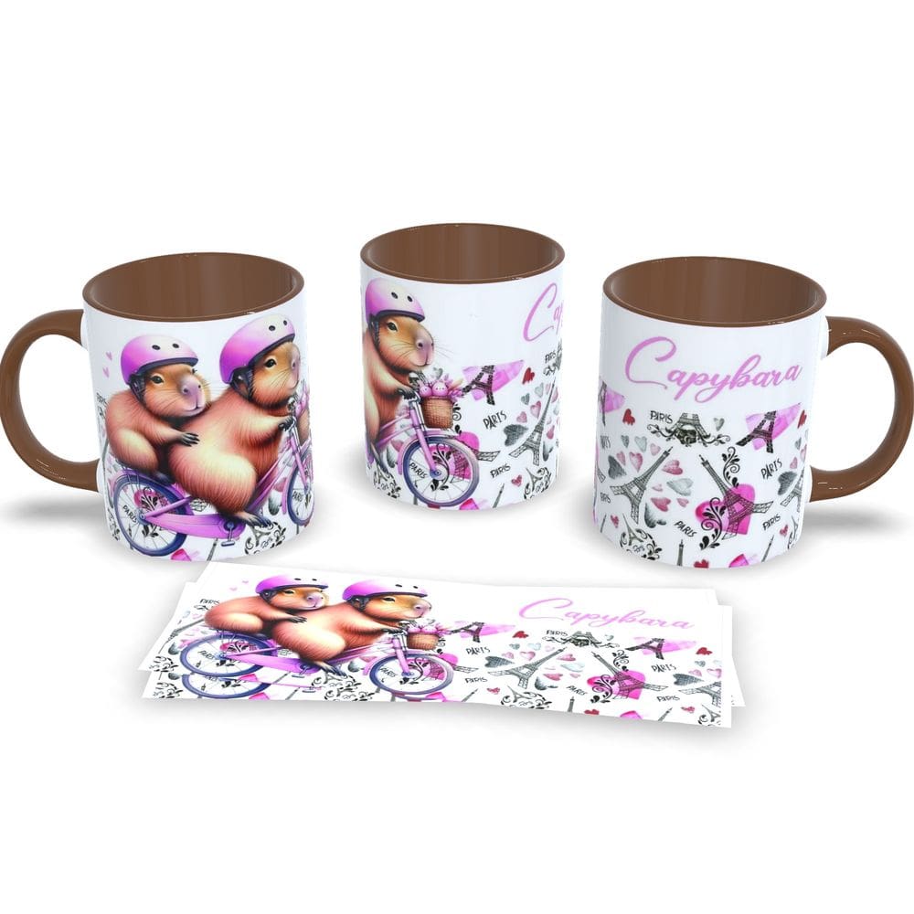 Caneca De Porcelana Personalizada Com Estampa De Capivara