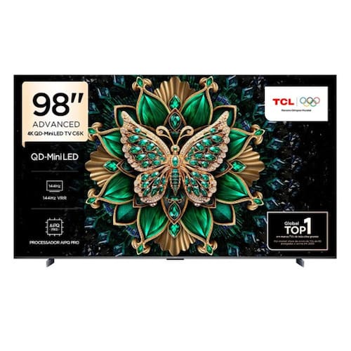 Smart TV TCL 98 Polegadas 98C6K 4K UHD QD-Mini Led Google Tv HDR 10+