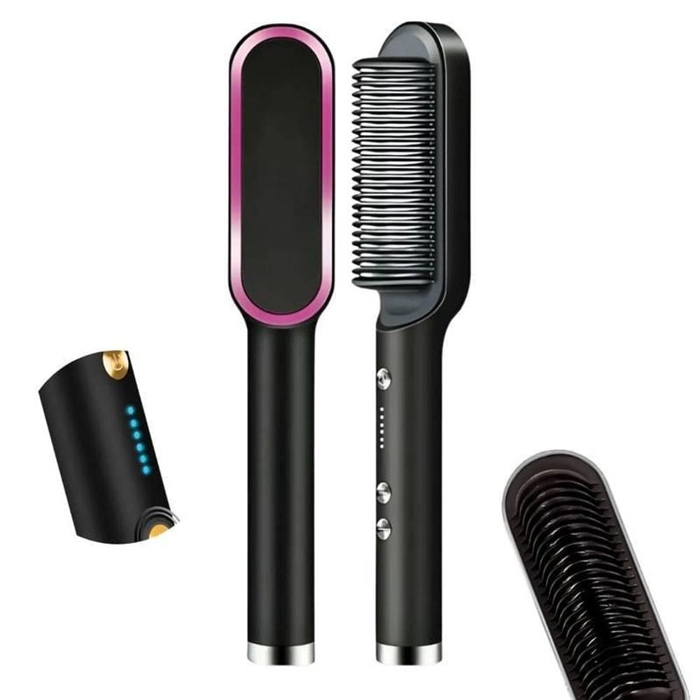 Escova Pente Alisadora Preto 34W Bivolt