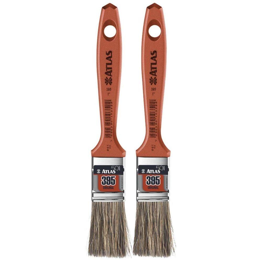 Pincel Trincha 25Mm Cerdas Gris Latéx E Acrílica Kit 04Un