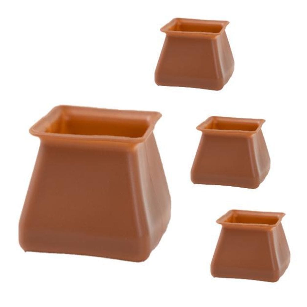 Kit 12 Pezinho Quadrado Marrom Pé Para Cadeira 3,5Cm A 4Cm