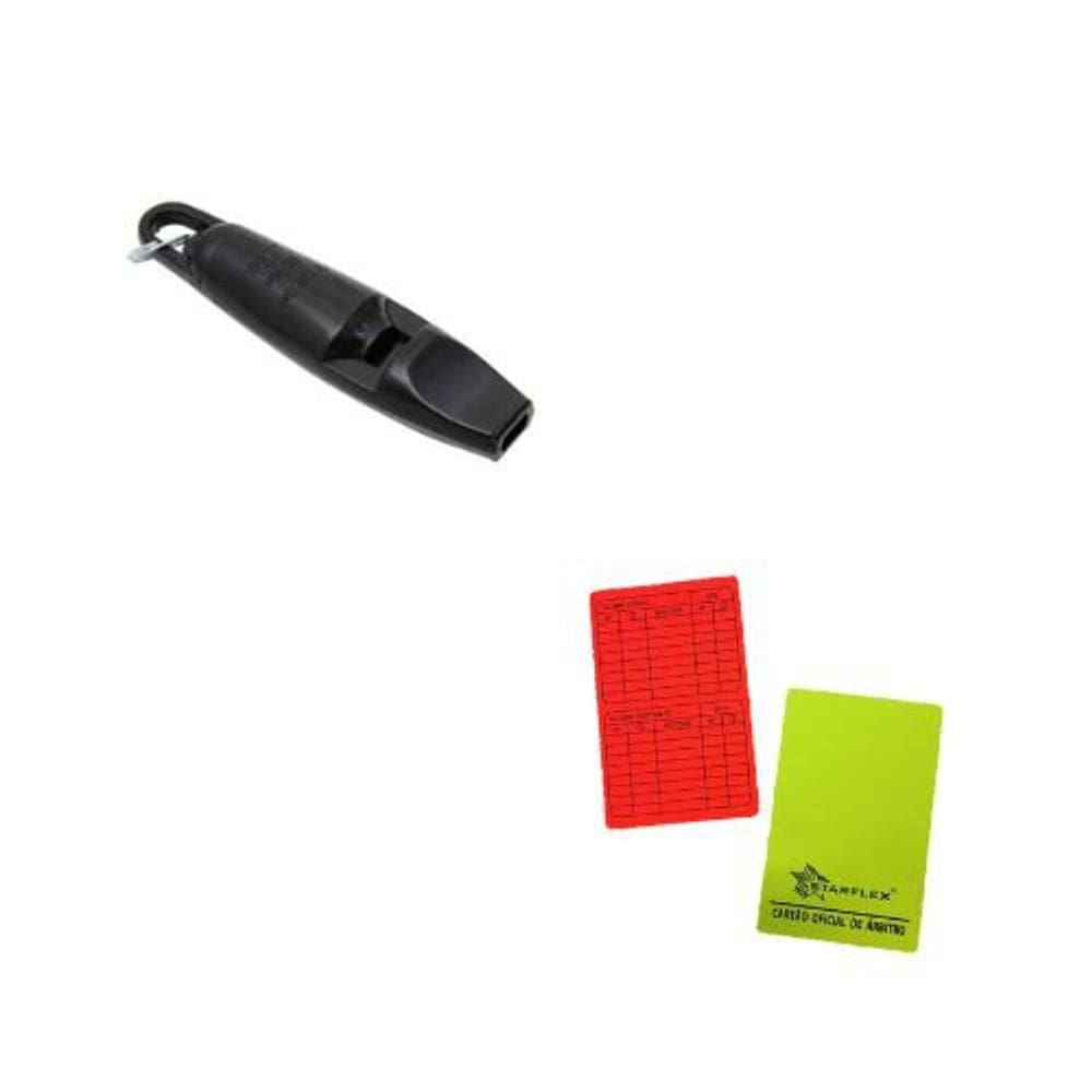 Kit Apito e Cartão de Juiz Arbitragem/Arbitro Mesário de Futebol Profissional de Campo