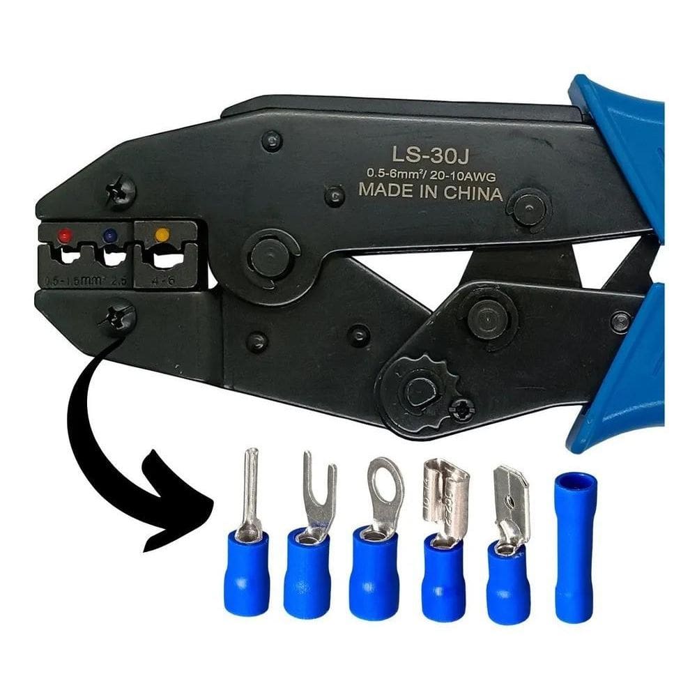 2X Alicate Prensa Crimpa Terminal Pre Isolado 0.5 A 6Mm- 1Un