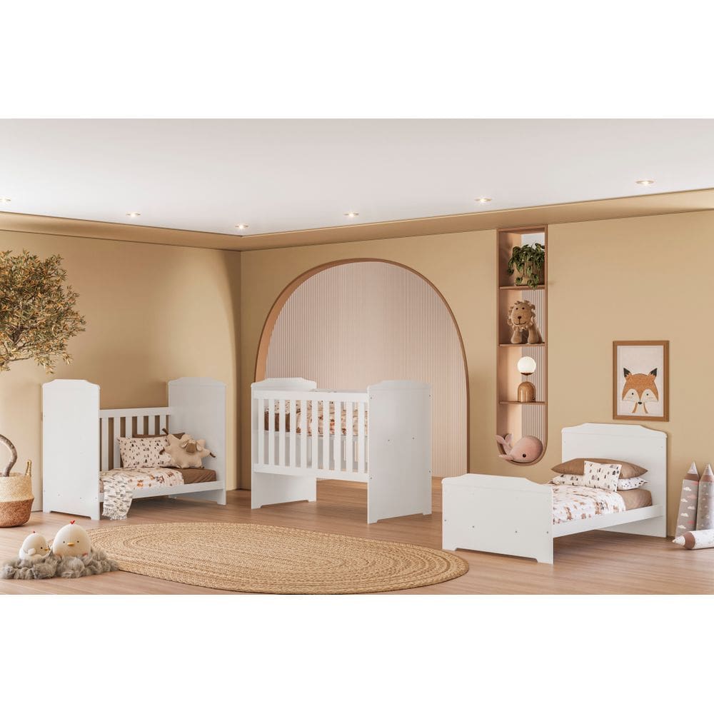 Berço Americano 3 Em 1 Multifuncional Mini Cama E Sofá Em MDF