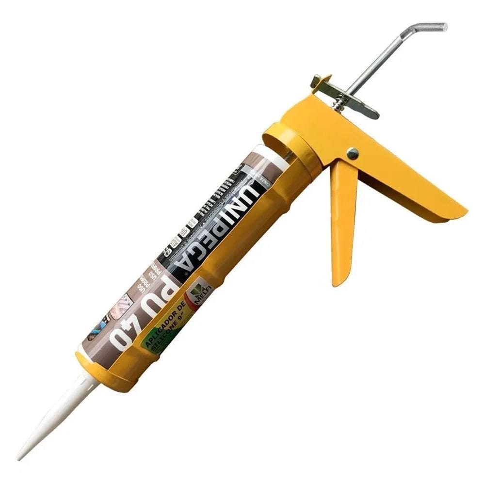 2X Kit Silicone Pu40 Cinza + Pistola Aplicador Silicone 9 Po