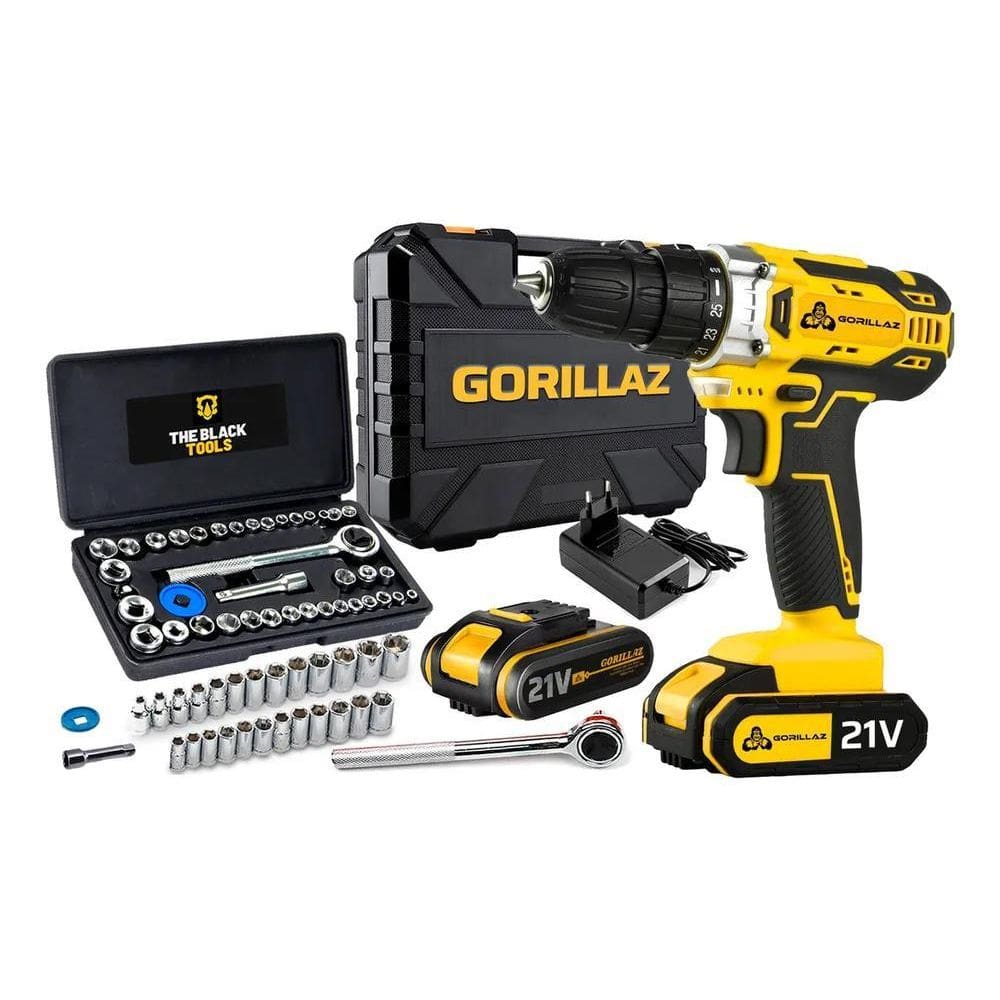 2X Parafusadeira Furadeira De Impacto Sem Fio 2 Bateria 21V