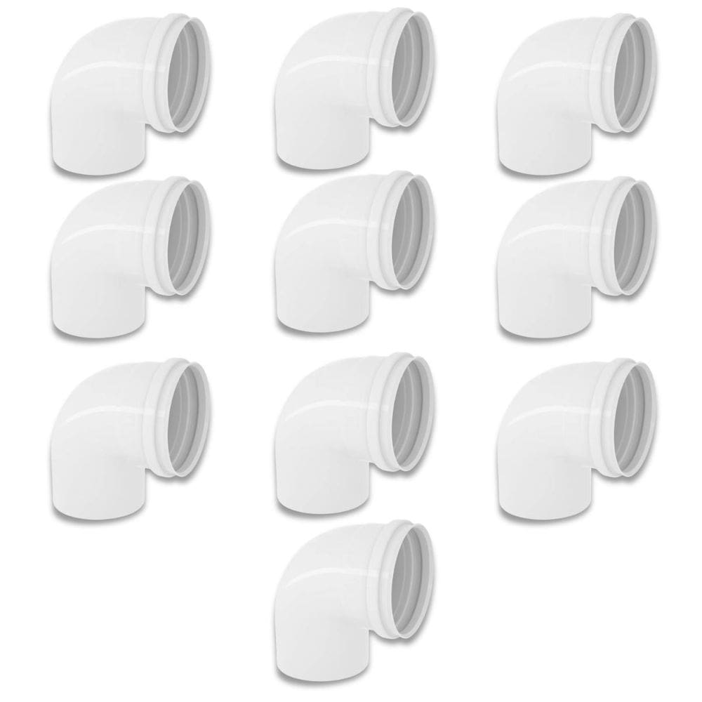 Kit 10 Cotovelos Joelho Esgoto Pvc 90 Graus Branco 50Mm