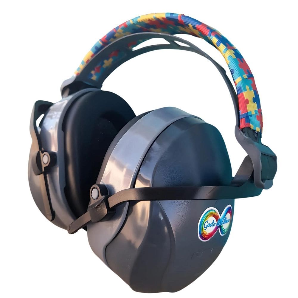 Abafador De Ruido Cinza Para Autistas 26 Db