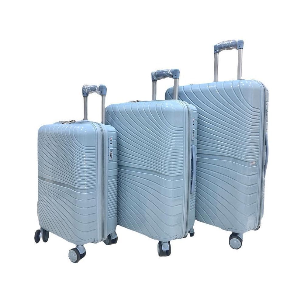 Kit Mala 32Kg +23Kg +10Kg Polipropileno Inquebrável Azul