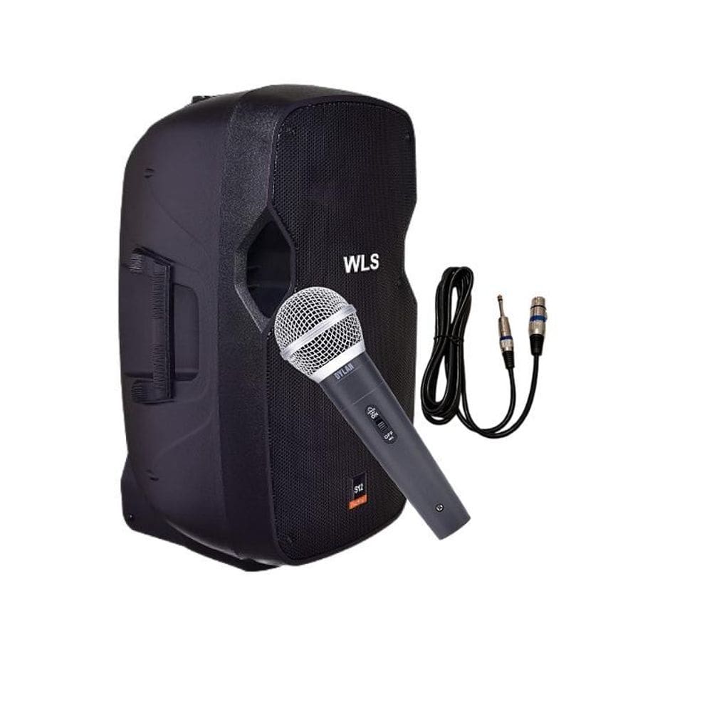 Caixa Acústica Wls S12 Ativa Com Bluetooth + Microfone C/Fio