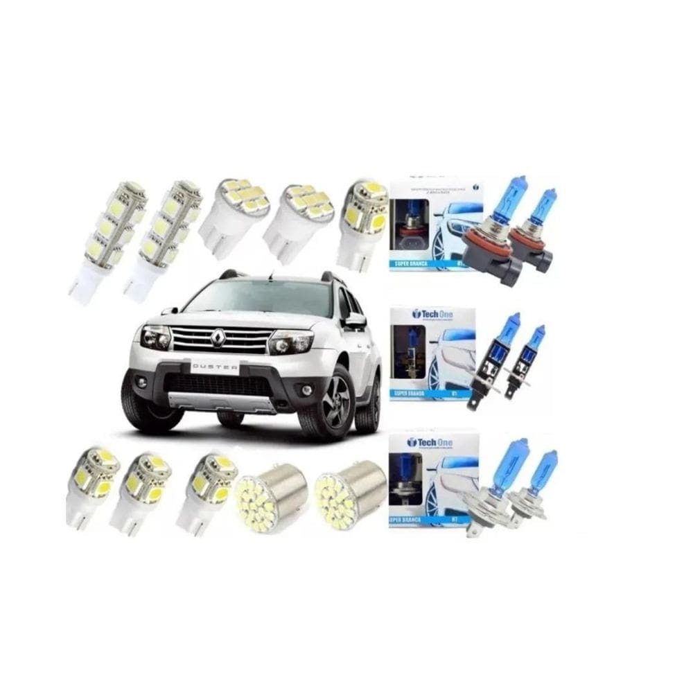 Kit Lampadas Led Duster Teto Placa + Super Brancas Techone