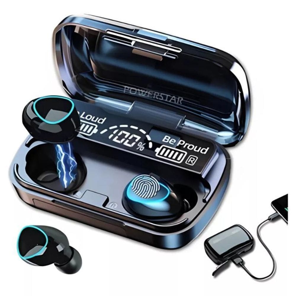 Fone Bluetooth M10 V5.3 Wireless Sem Fio Microfone Cor Preto