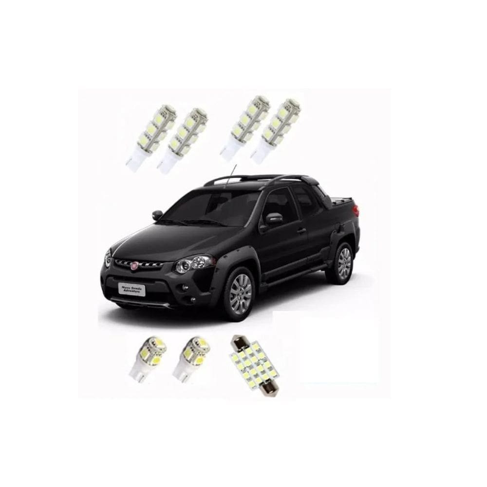Kit Lampada Led Fiat Strada 2014 2015 2016 Super Branca