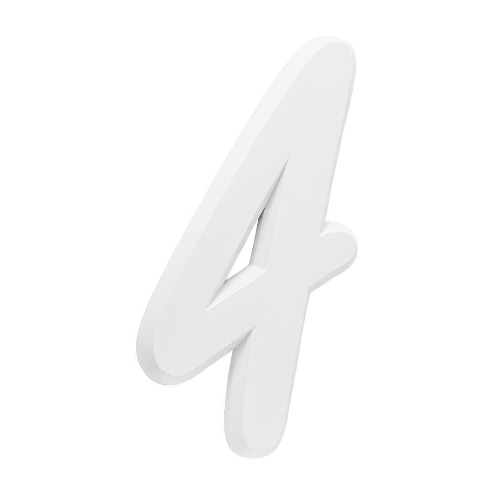 Número Residencial Para Casa 4 Branco 3D 22Cm