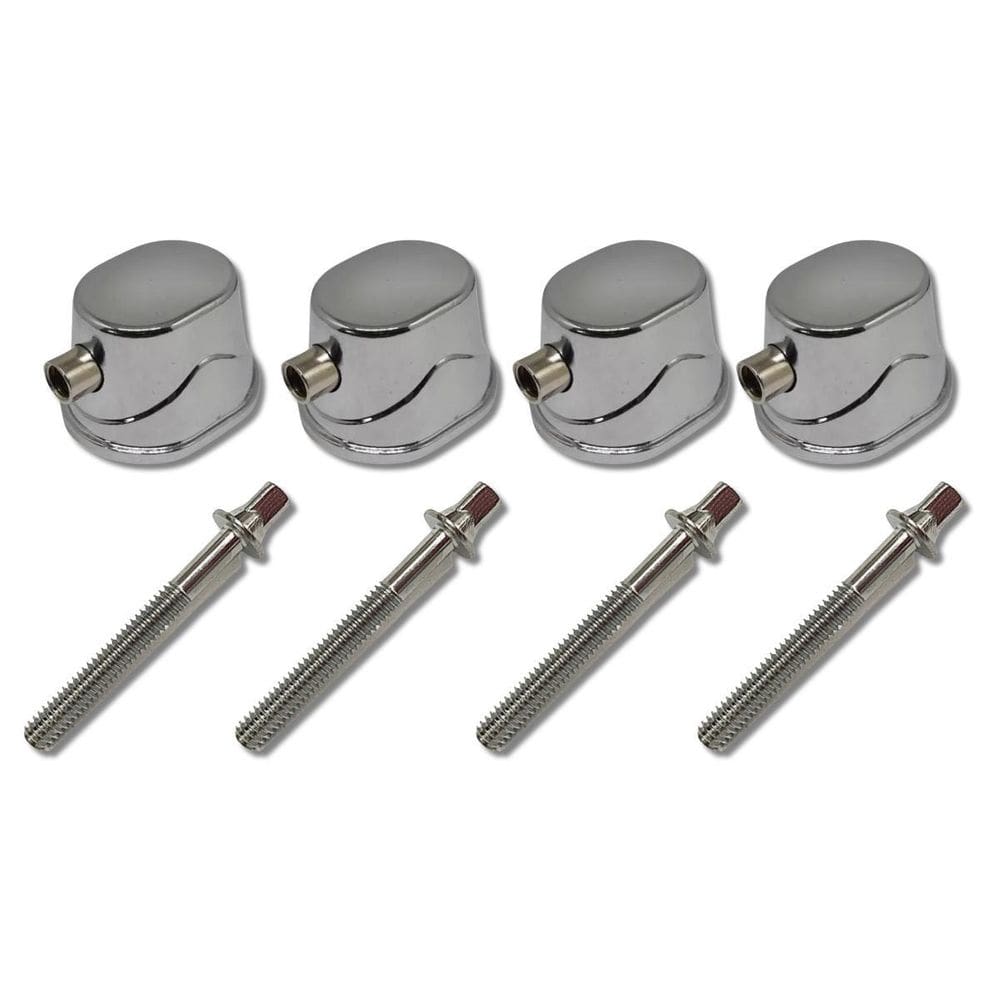 Kit 4 Canoa Tom Caixa Bumbo Cromo 19.1 + 4 Parafuso 35Mm M6