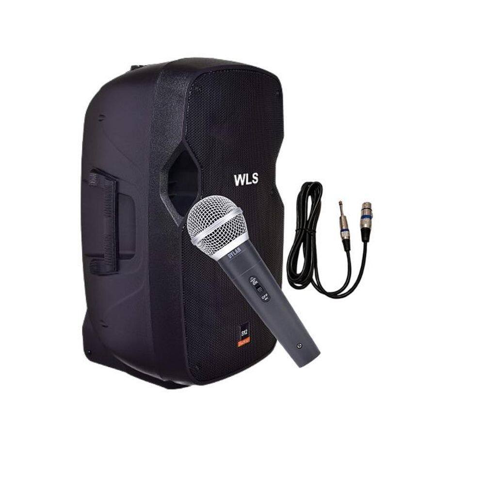 Caixa Acústica Wls S12 Ativa Com Bluetooth + Microfone C/Fio