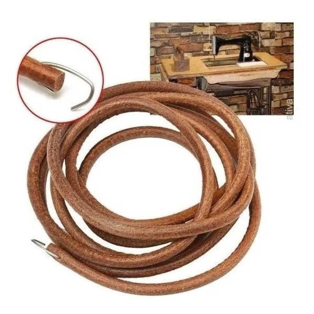 Correia De Couro Máquina De Costura De Pedal Singer Antiga