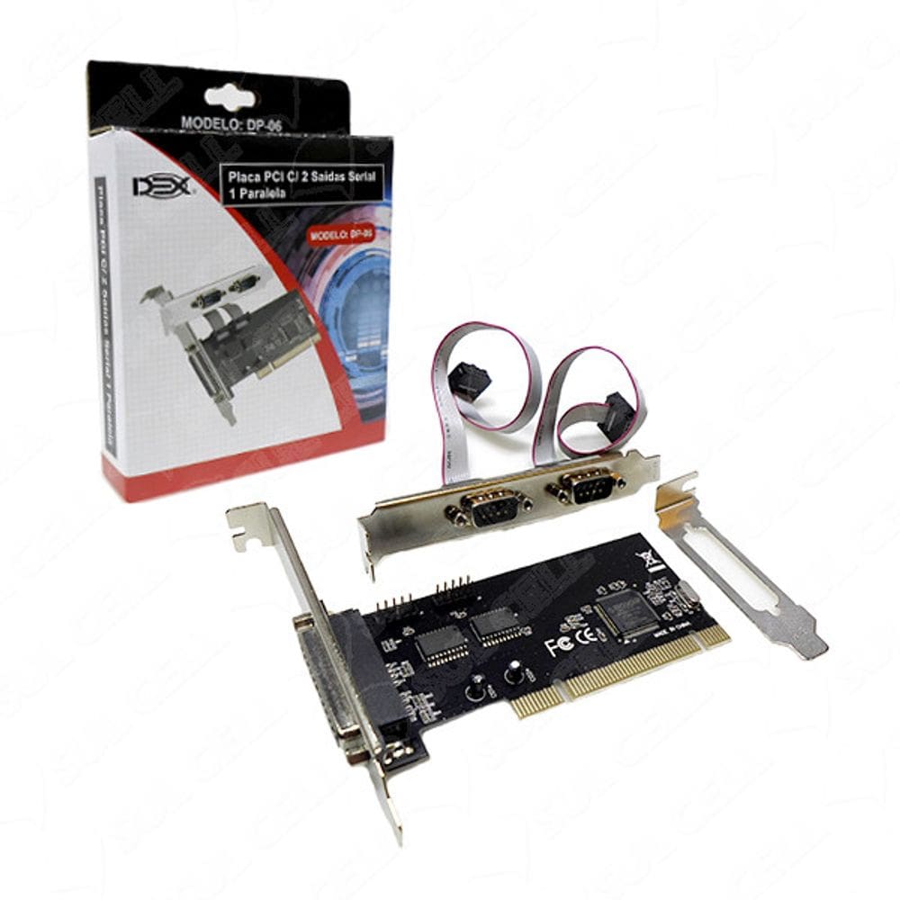Placa Externa PCI Dex DP06 - 2 Seriais e 1 Paralela