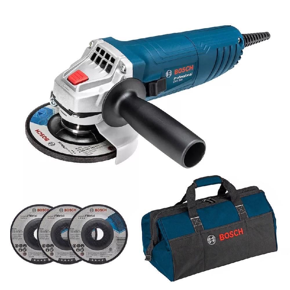 Esmerilhadeira Angular Gws 850 127V Com Bolsa 3 Discos Bosch