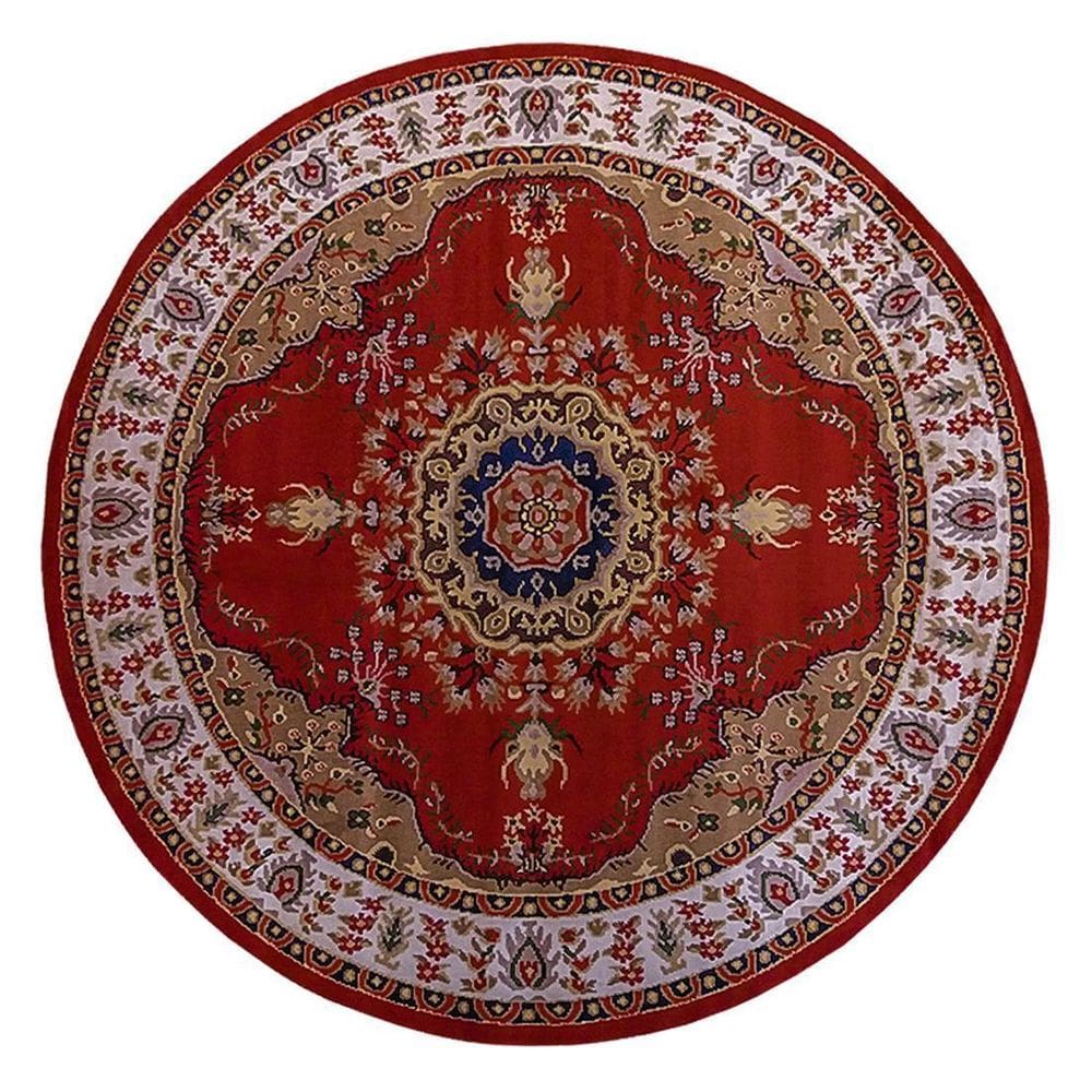 Tapete Classico Oriental 2M Redondo Vermelho Tipo Persa