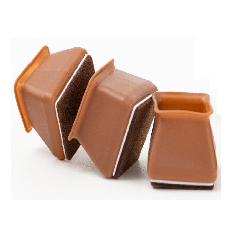 Kit 12 Ponteira Quadrada Pé Cadeira Silicone Feltro Na Sola