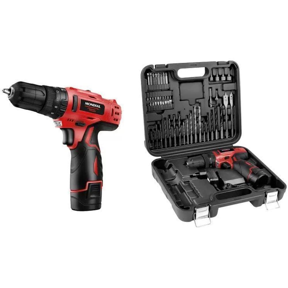 Furad E Parafusa A Bateria De Impacto 12V + Maleta 54Pcs