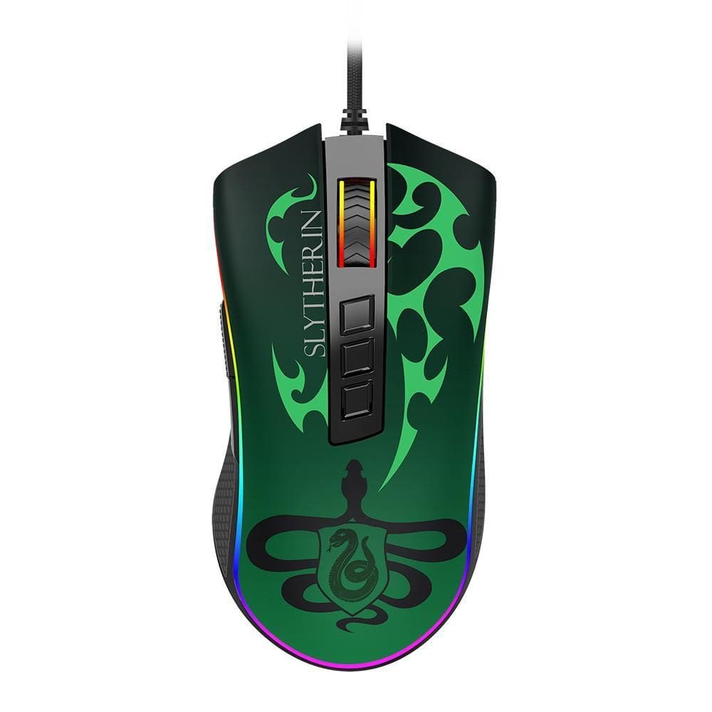 Mouse Redragon Harry Potter Cobra Slytherin Rgb Preto Verde