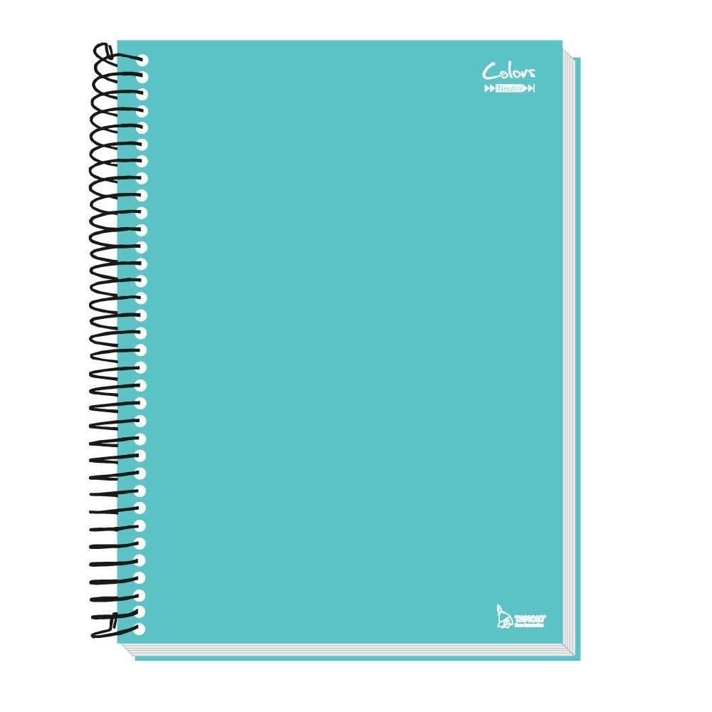 Caderno Universitário Tamoio Espiral 96Fls Neutro Verde Água