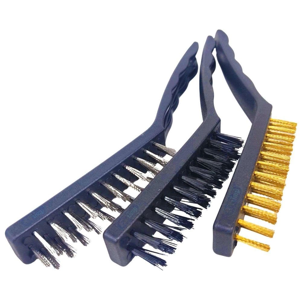 Escova De Manual Grande Hutz 3 Peças Aco Latão Nylon Cb4392