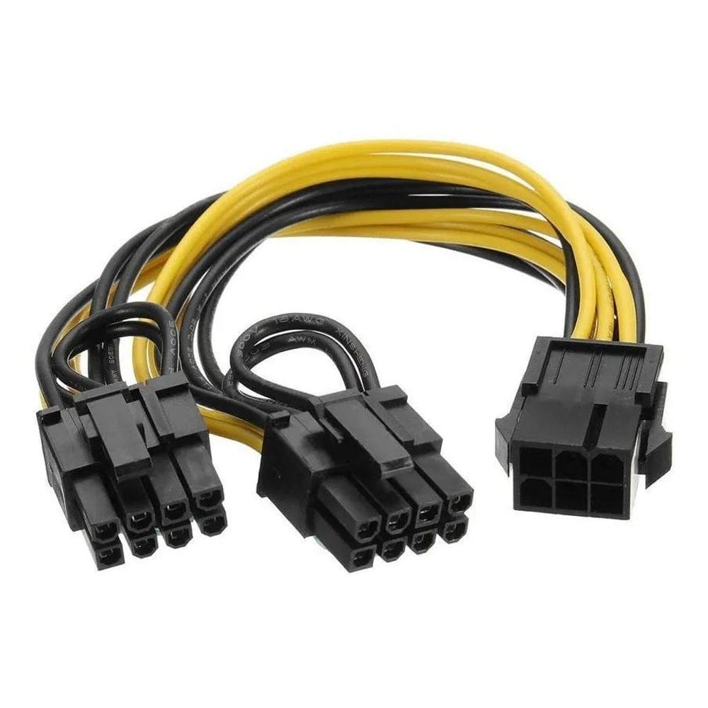 2X Cabo Adaptador 6X8 Para Placa De Vídeo 20Cm Novo Com Nfe