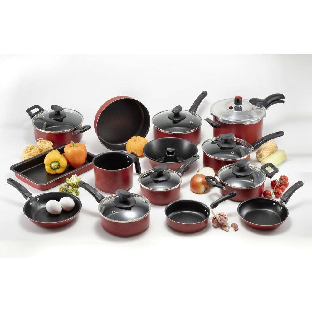 Conjunto Panelas 17 Pc Antiaderente Panela Pressão 4,5L Verm