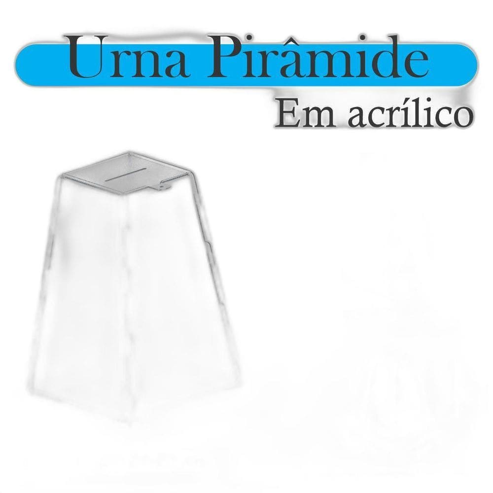 Urna Acrílico Sorteio Caixa Sugestões Pirâmide Cofre 30X20Cm
