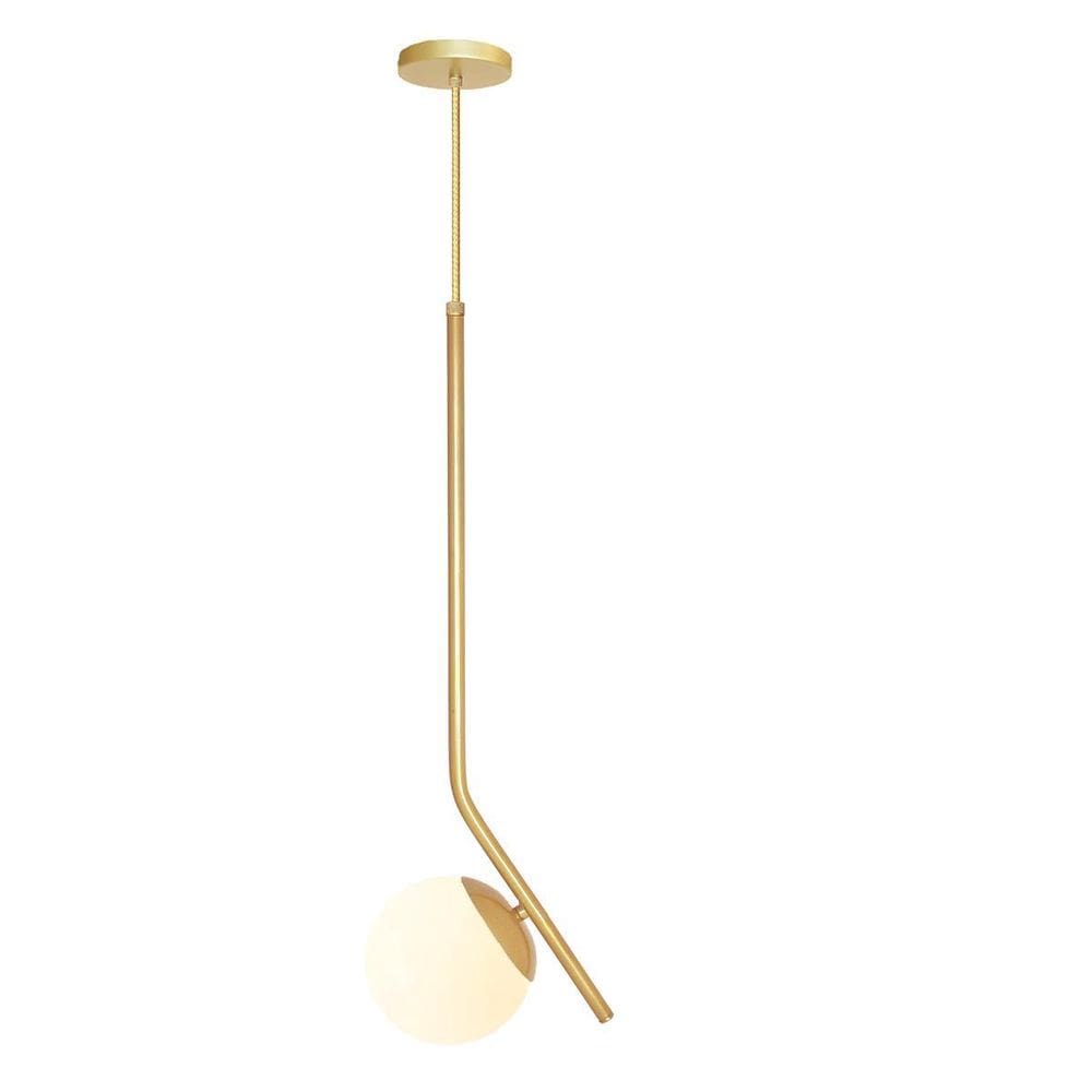 Lustre Pendente Oslo Globo 15 Jabuticaba Dourado Fosco Bq Fl