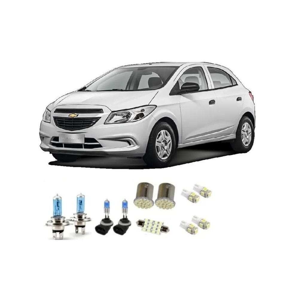 Kit 11 Lâmpadas Farol + Milhas + Ré + Teto Onix 2012-2016