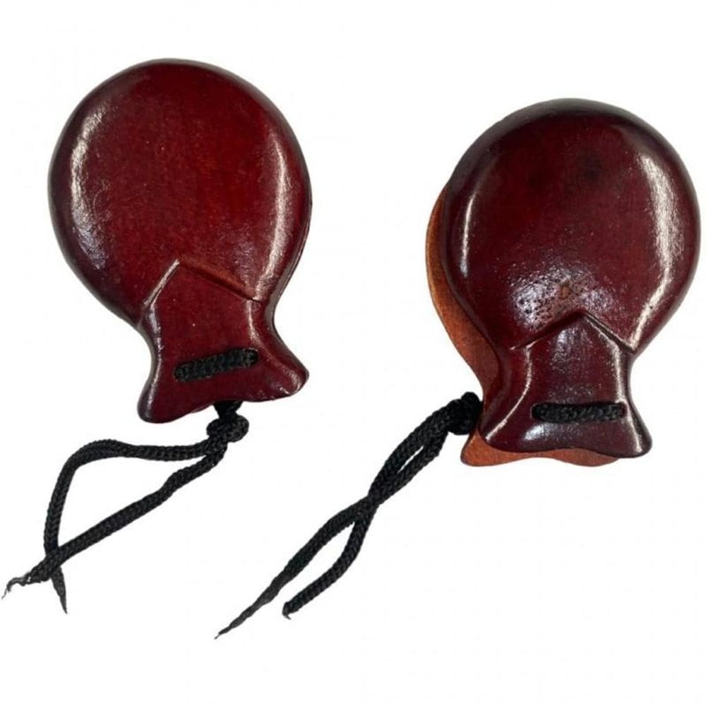 Castanholas Espanholas Madeira Escura 2 Pares Com 9 Cm