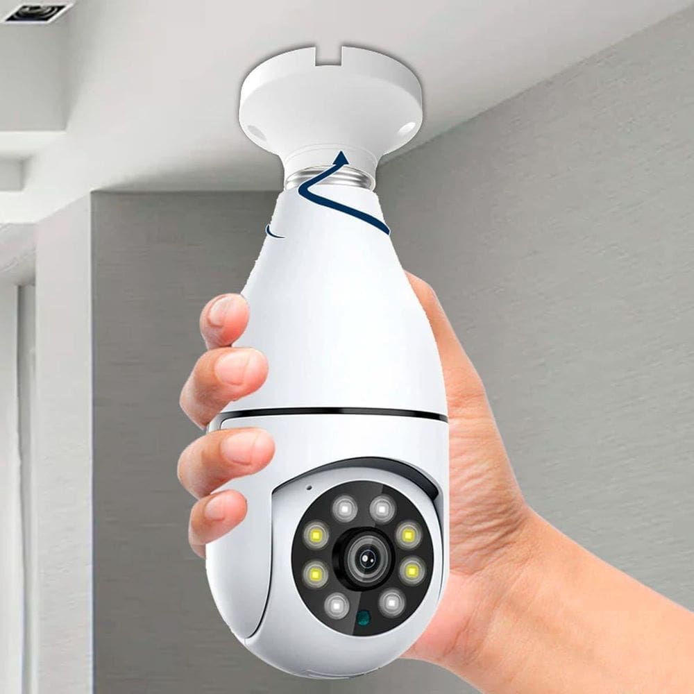 Câmera Lâmpada 360 Ip Wifi Full Hd Segurança Noturna