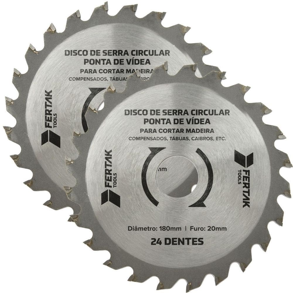 Disco De Serra Circular 24 Dentes 20X180Mm Kit 02 Un