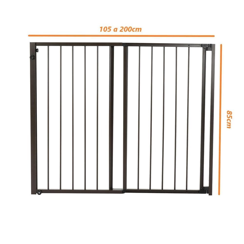 Portão Proteção Cachorro Criança Largura 105 A 200Cm Marrom
