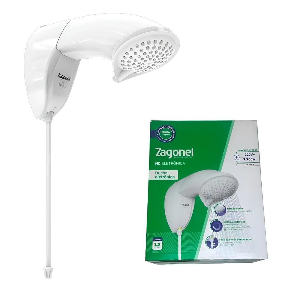 Chuveiro Elétrico Zagonel Eletrônico Nd - Branco - 7.7 Kw
